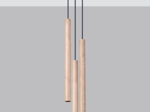 Miniatura 2 - Dřevěná LED lampa se třemi zwisami v moderním interiéru
