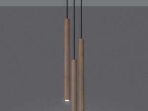 Miniatura 3 - Designová závěsná lampa z dřevěnými tubami LED, loftový styl