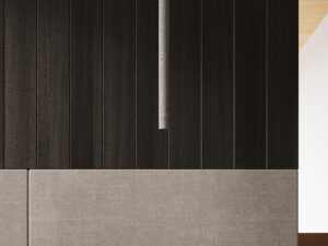 Miniatura 5 - Tmavá stěna z osvětlením LED v minimalistycznej ložnice