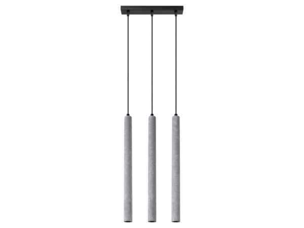 Betonová závěsná lampa se třemi body LED na černé listwie