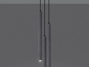 Miniatura 3 - Tři betonové lampy LED v ciemnym interiéru, industriální styl