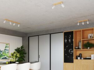Miniatura 7 - Světlé interiér kuchyně s bílými reflektory zamontowanymi v suficie