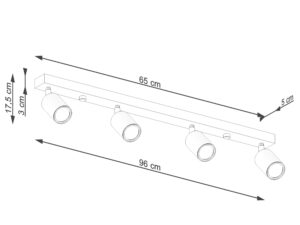 Miniatura 7 - Technický výkres minimalistycznej stropní lampy