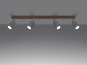 Miniatura 2 - Dřevěná lišta s bílými reflektory LED na pozadí šedým