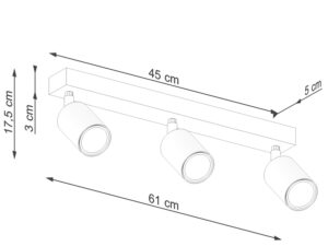 Miniatura 7 - Technický výkres trojité světelné lišty s reflektory