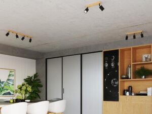 Miniatura 5 - Moderní kuchyně s černými reflektory sufitowymi nad stolem