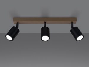 Miniatura 3 - Moderní stropní lišta se třemi černými reflektory LED