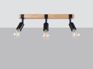 Miniatura 1 - Dřevěná belka s černými lampami