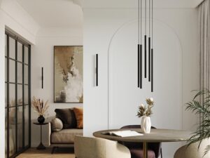 Miniatura 12 - Černé lampy stropní tubusové v elegantním interiéru se závěsy