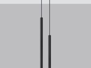 Miniatura 9 - Závěsná lampa z dwiema černými tubami na kulaté podstawie