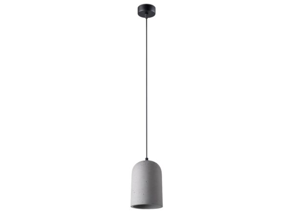 Závěsná lampa z betonu v moderním interiéru jídelny