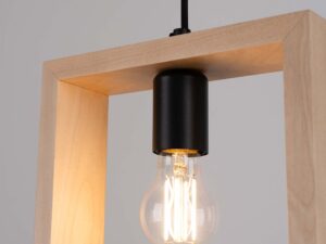 Miniatura 6 - LED žárovka filamentowa v dřevěné rámu závěsné lampy