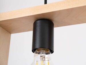 Miniatura 10 - Černá kovová objímka z žárovkou LED v dřevěné rámu