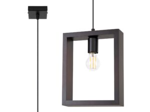 Miniatura 1 - Závěsná lampa z grafitovou dřevěnou rámem a žárovkou LED