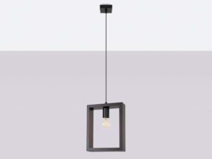 Miniatura 2 - Závěsná lampa s dřevěnou rámem v barvě grafitovým