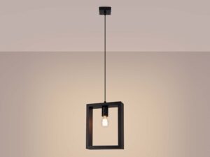 Miniatura 3 - Dřevěná závěsná lampa grafitová z teplým světlem žárovky