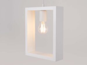 Miniatura 7 - Čtvercová rám závěsné lampy s zapnutou filamentovou žárovkou LED