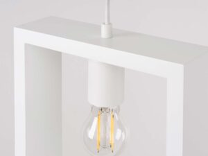 Miniatura 6 - Bílá oprawa lampy s dekorativní žárovkou LED v metalowej rámu