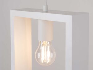 Miniatura 5 - Lampa rámová bílá se žárovkou LED vyzařující teplé světlo
